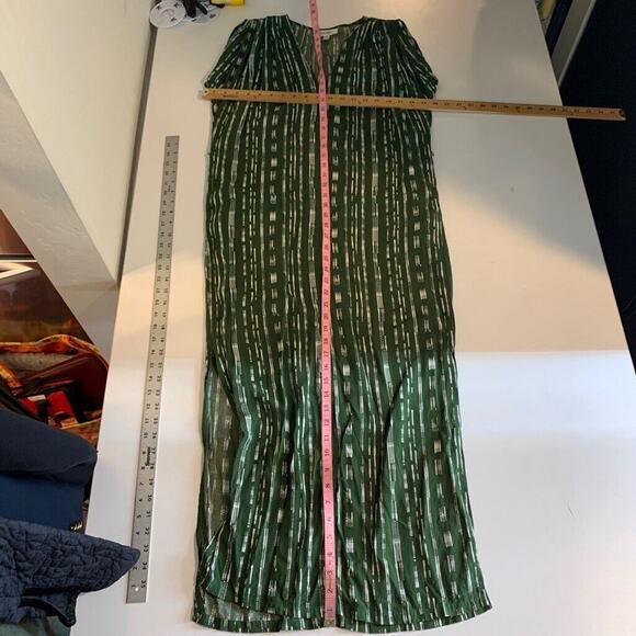Porridge Dress Womens XS Extra Small Green Vanya Slit V Neck Maxi Anthropologie - Picture 9 of 14